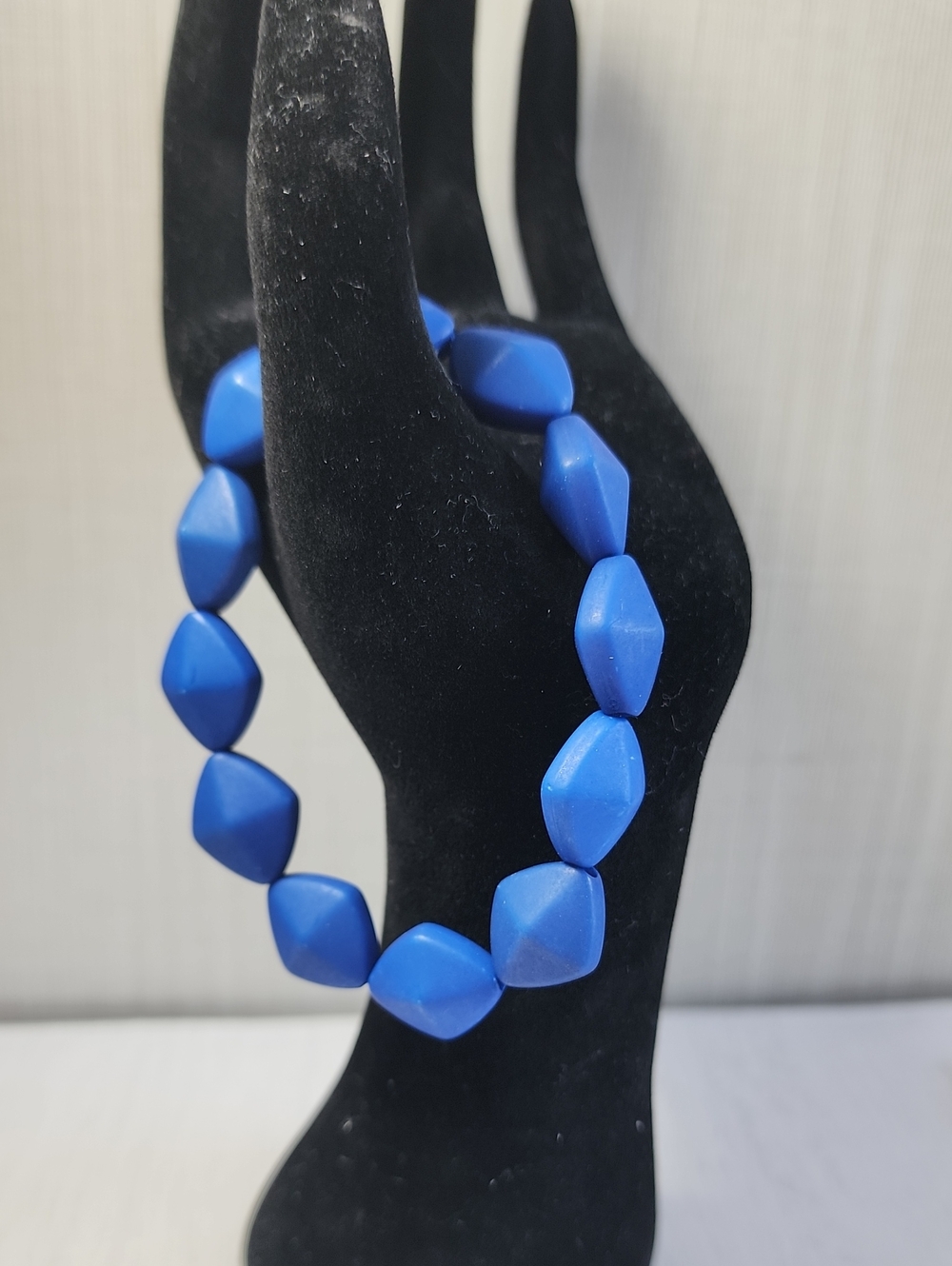 Blue Geometric Bead Stretch Bracelet - Unbranded Womens Jewelry